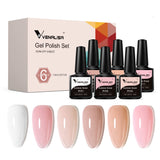 Rubber Base- 6 Colors Gel Polish Set