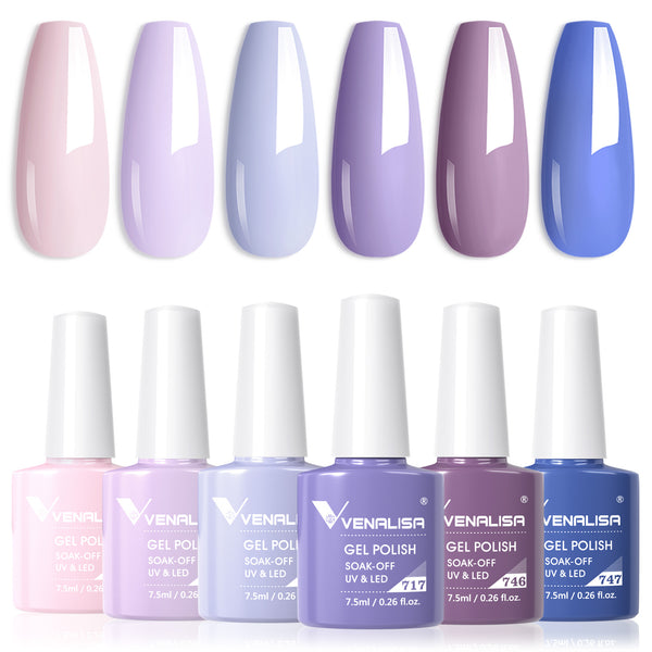 Purple - 6 Colors Gel Polish Set TPO Free Hema Free – Venalisa