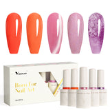 Twilight Glimmer- 5 Colors Gel Polish Set (With Nail Tips)