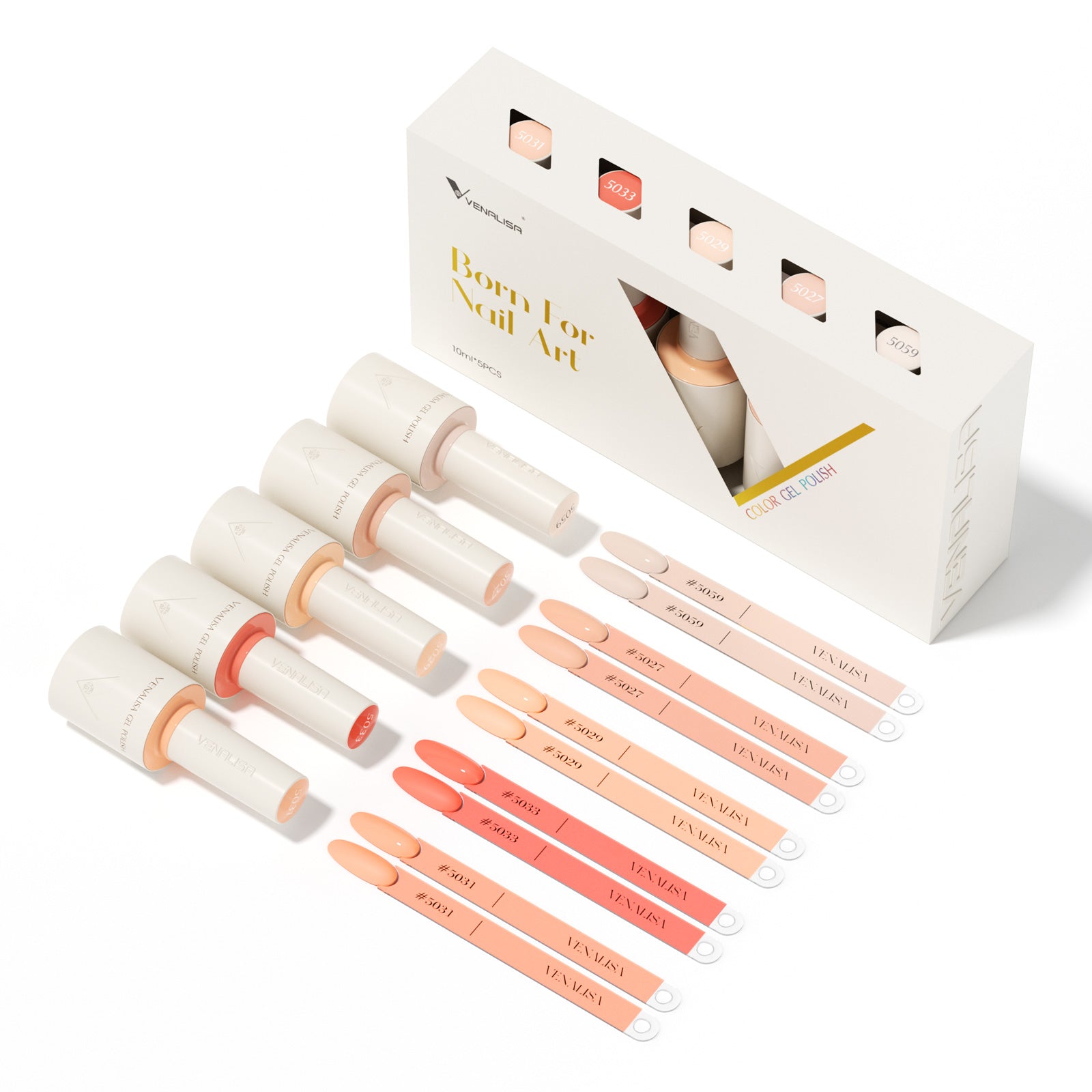 Neutral Poetry- 5 Colors Gel Polish Set (With Nail Tips)