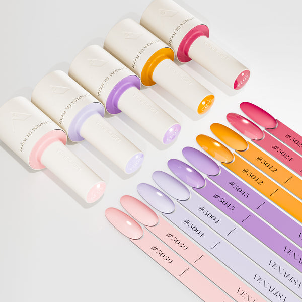 Sunset Mirage- 5 Colors Gel Polish Set (With Nail Tips) – Venalisa