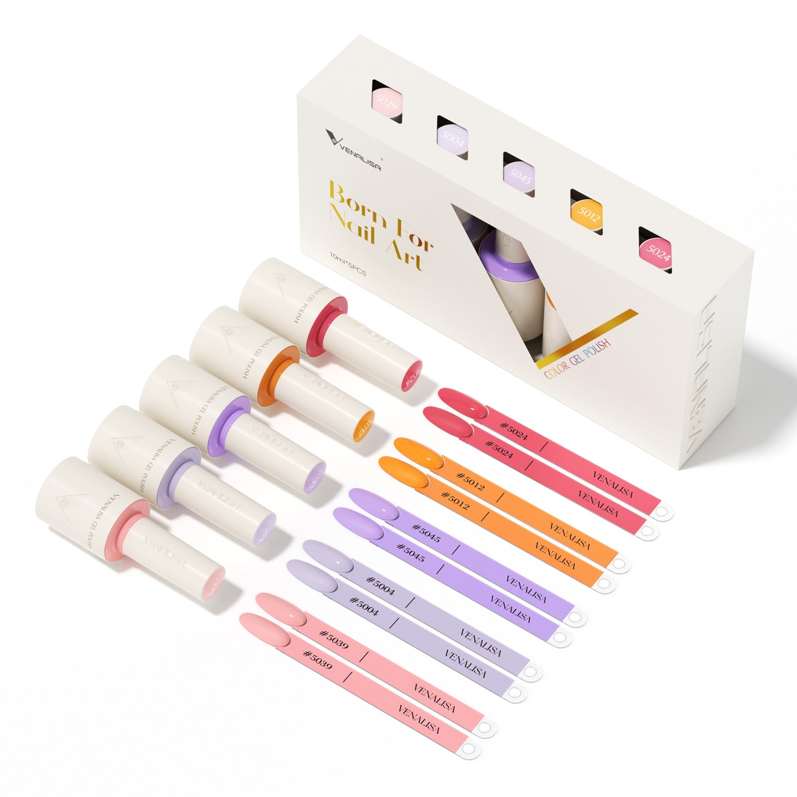 Sunset Mirage- 5 Colors Gel Polish Set (With Nail Tips)