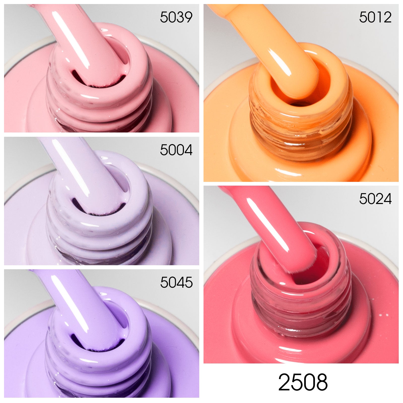 Sunset Mirage- 5 Colors Gel Polish Set (With Nail Tips)