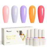 Sunset Mirage- 5 Colors Gel Polish Set (With Nail Tips)