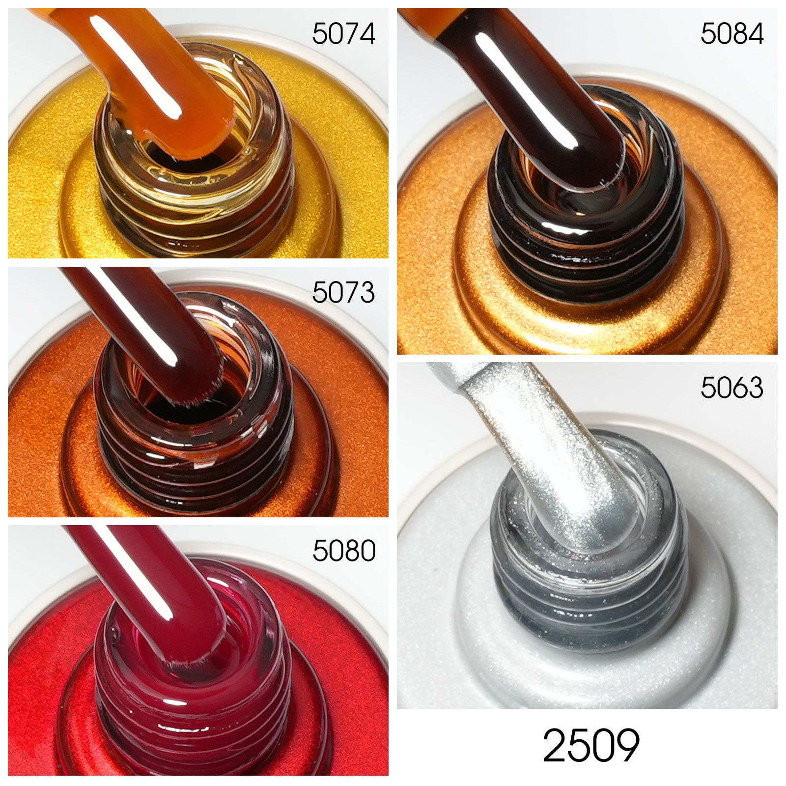 Lunar Honey- 5 Colors Gel Polish Set (With Nail Tips)