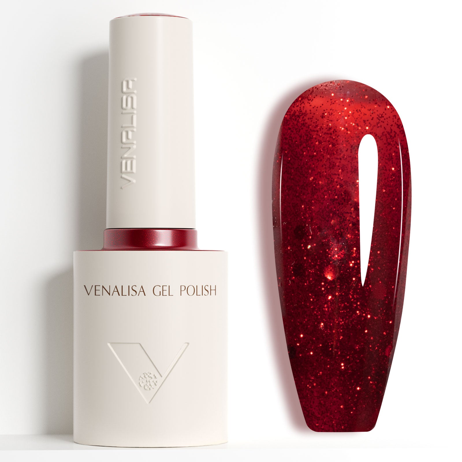10ML Gel Polish Red Black Glitter Cat Eye