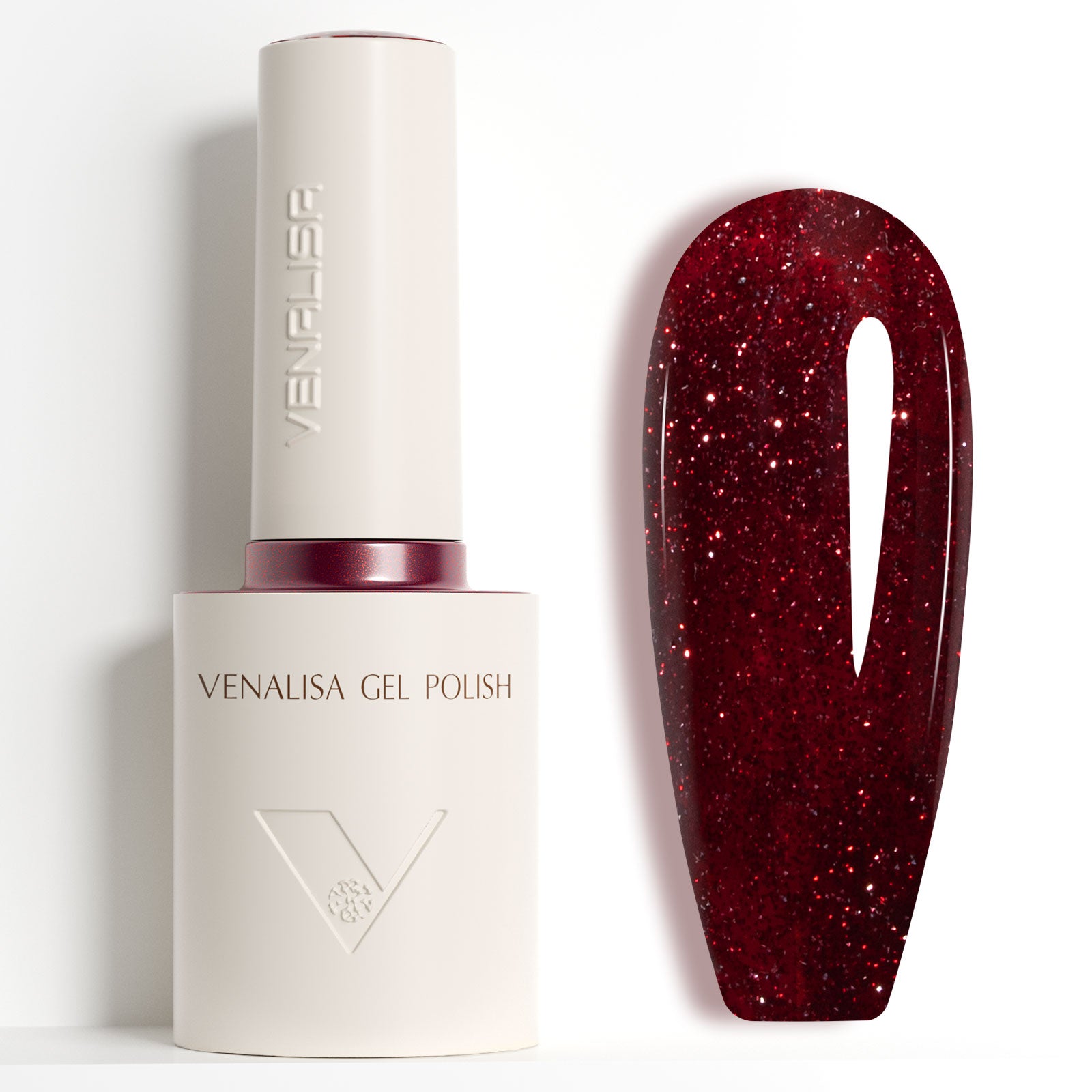 10ML Gel Polish Red Black Glitter Cat Eye