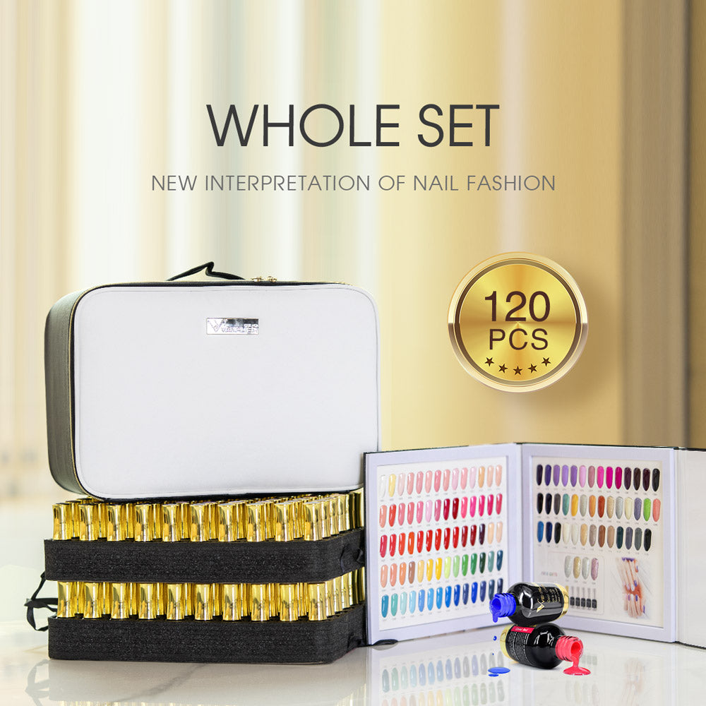Ensemble complet de 120 flacons de vernis gel