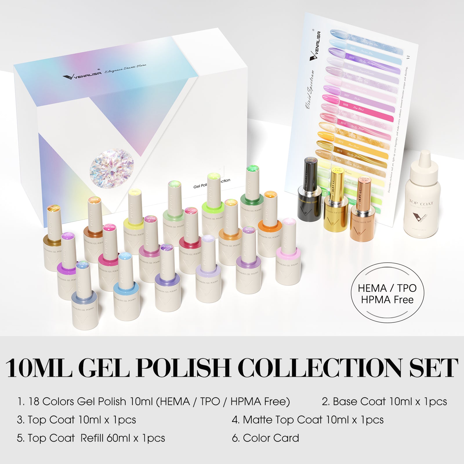 V1 Gel Polish Set 22 Pcs With Color Card