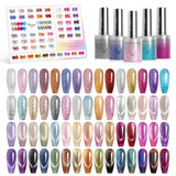 10ML Glitter & Cat Eye Gel 60 Colors Set (With Color Display)
