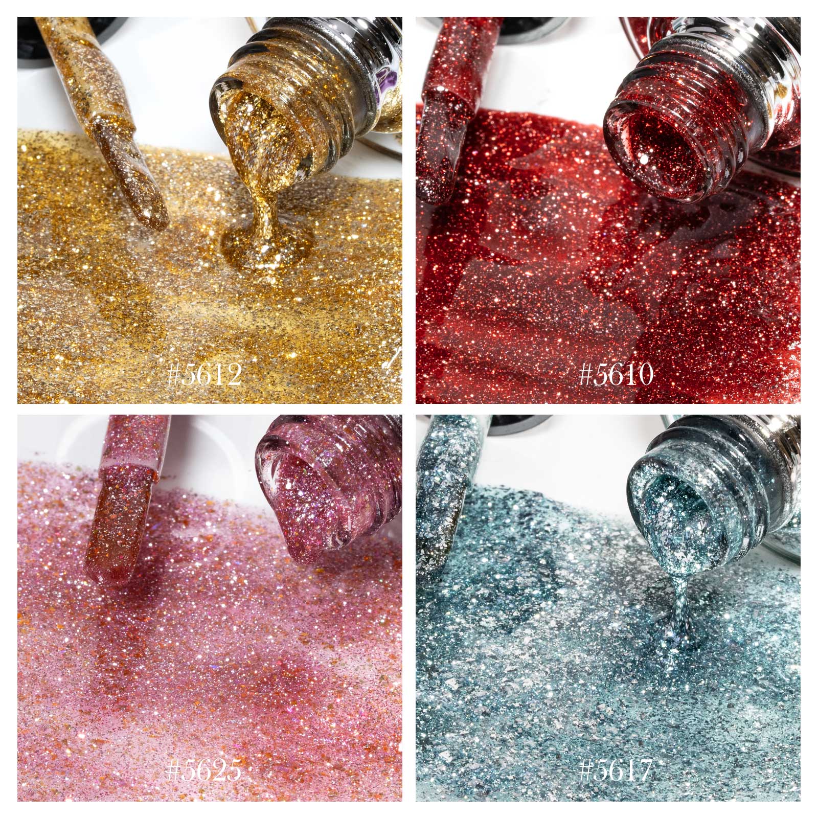 10ML Glitter & Cat Eye Gel 60 Colors Set (With Color Display)
