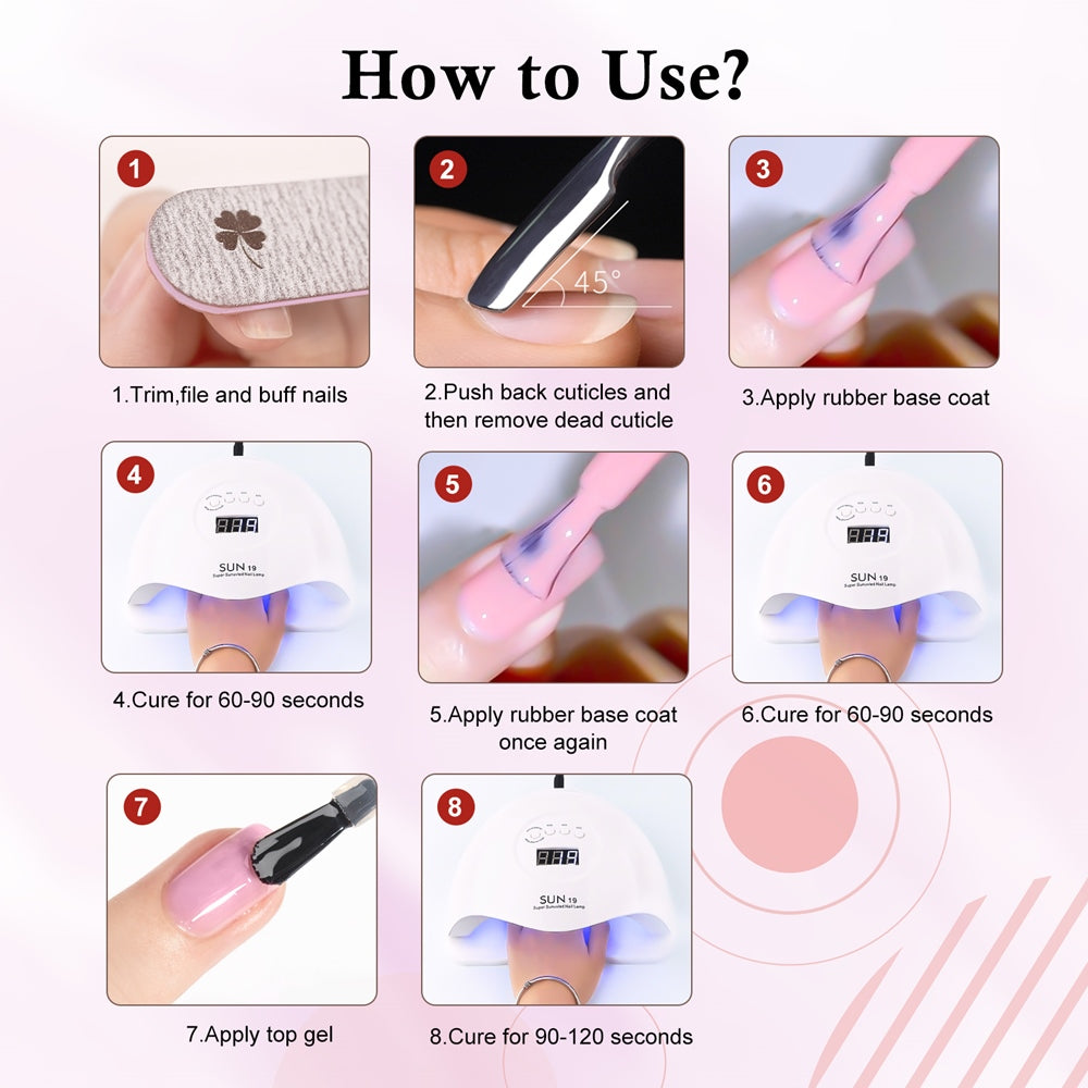 Rubber Base- 6 Colors Gel Polish Set
