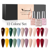 Venalisa 12 Colors Gel Nail Polish Kit Nail Art Salon Manicure Kit
