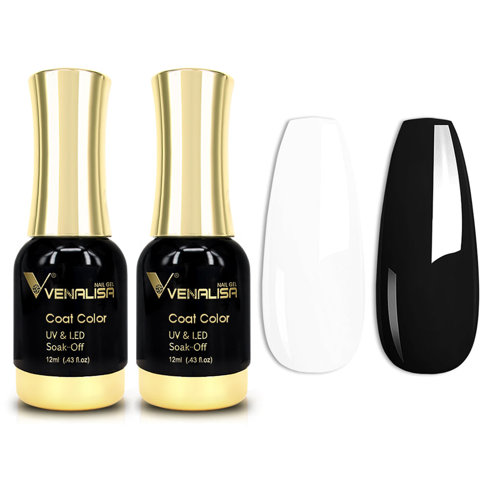 Venalisa Black & White Gel Polish 2 pcs Set- 1