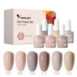 Venalisa 6 Color Gel Polish Set Skin Tones Neutral Colors- 1