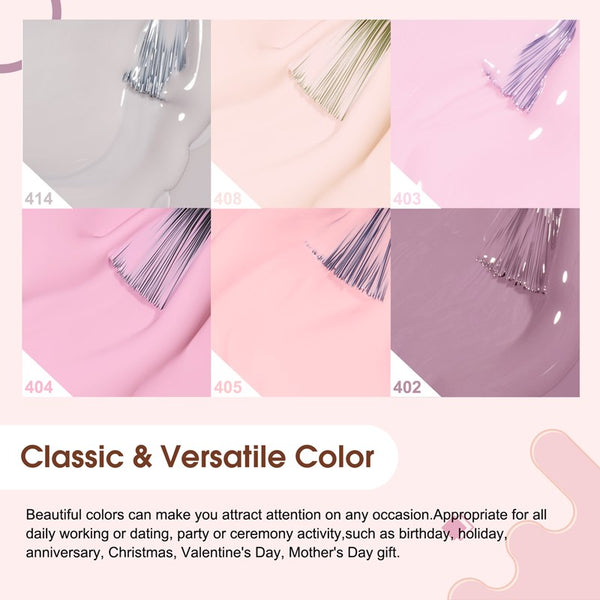 Venalisa Pink Hema Free 6 Colors Gel Polish Set