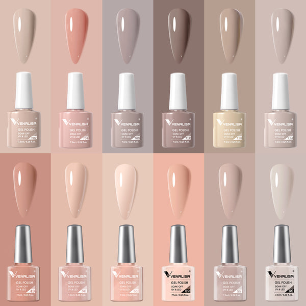 Venalisa Gel Polish 12 Colors Set Milky Coffee