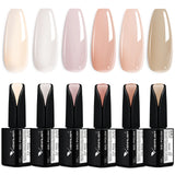 Jelly Transparent Gel Polish - 6 Colors Set 1
