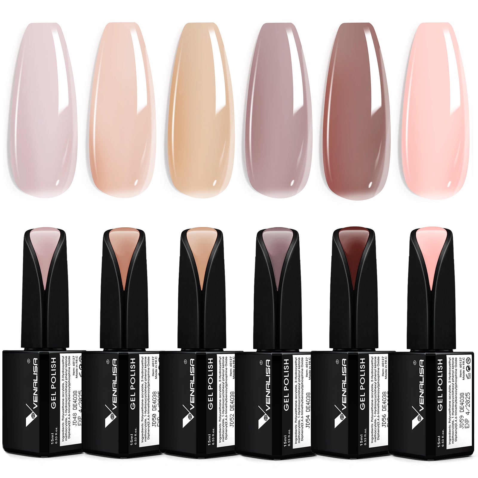Jelly Transparent Gel Polish - 6 Colors Set 3