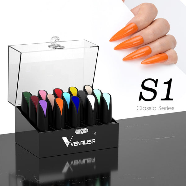 Venalisa 15ml Nail Gel Polish 12 Colors Kit With Luxury Acrylic Box