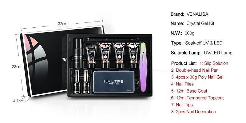 AU31 Crystal Gel Nail Extension Kit - VENALISA