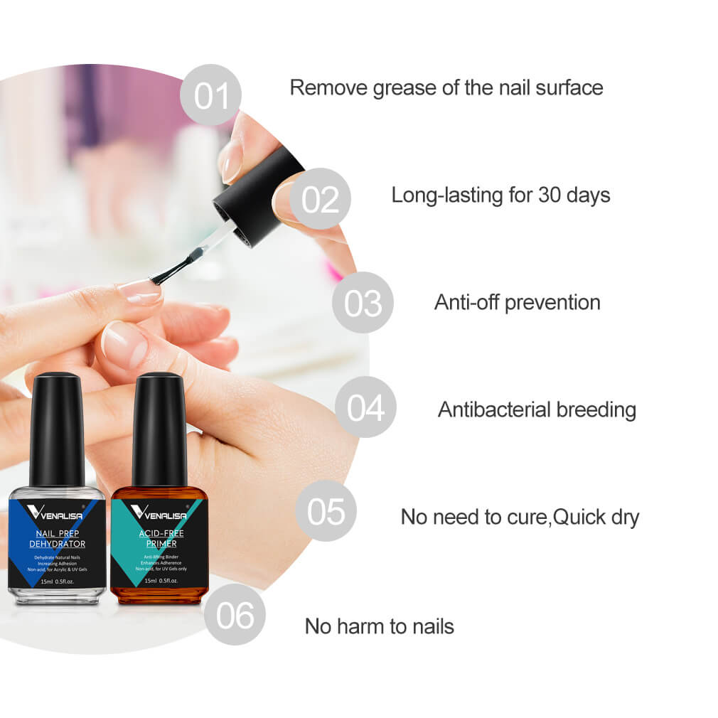 Nail Prep Dehydrator & Acid-free Primer 2 in 1 Kit