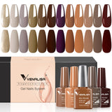 Venalisa nude brown gel nail polish kit 12 colors- 1