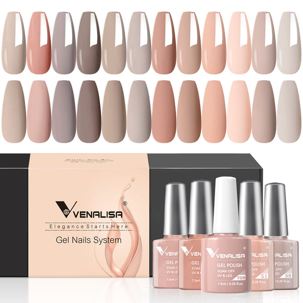 Venalisa Gel Polish 12 Colors Set Milky Coffee