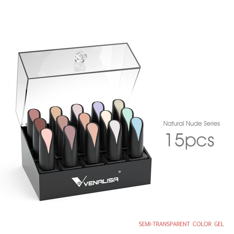 Natural Nude Series Classic Gel Nail Polish Kit 15pcs/ Set