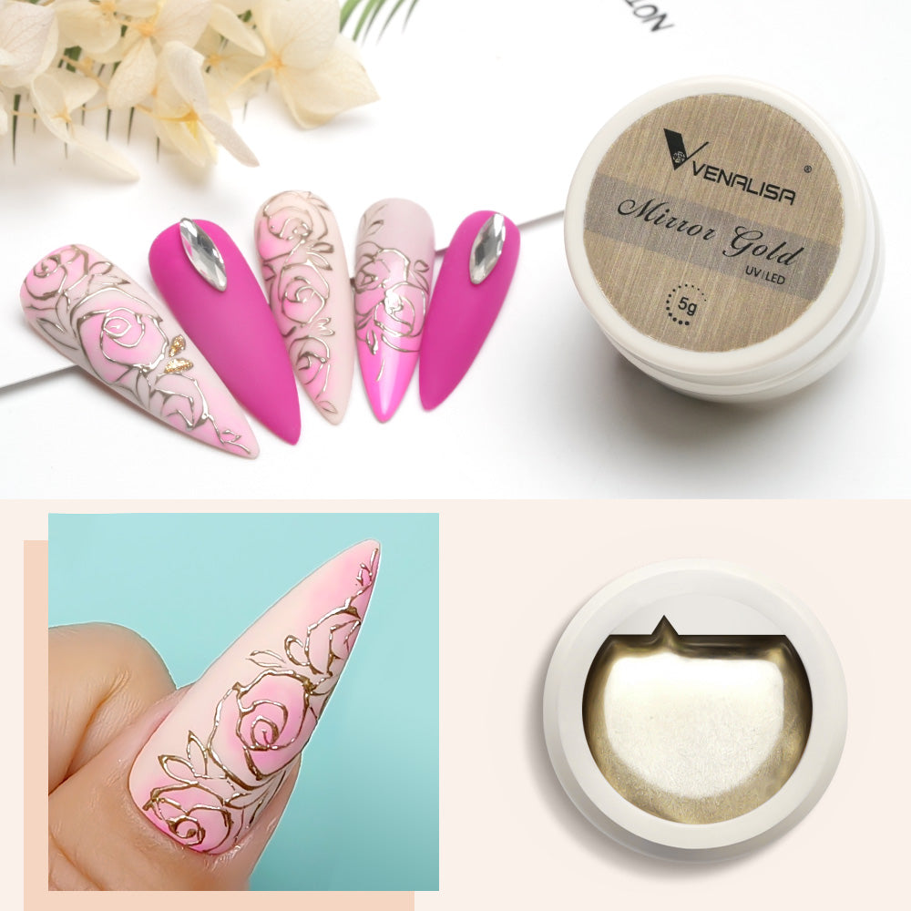 Mirror Gold Gel UV/ LED Curing