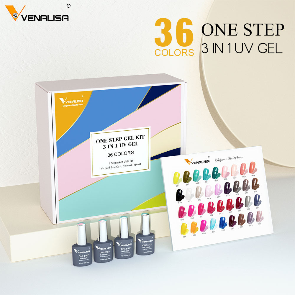 One Step 3 In 1 UV Gel Polish Kit (36 Colors Set)