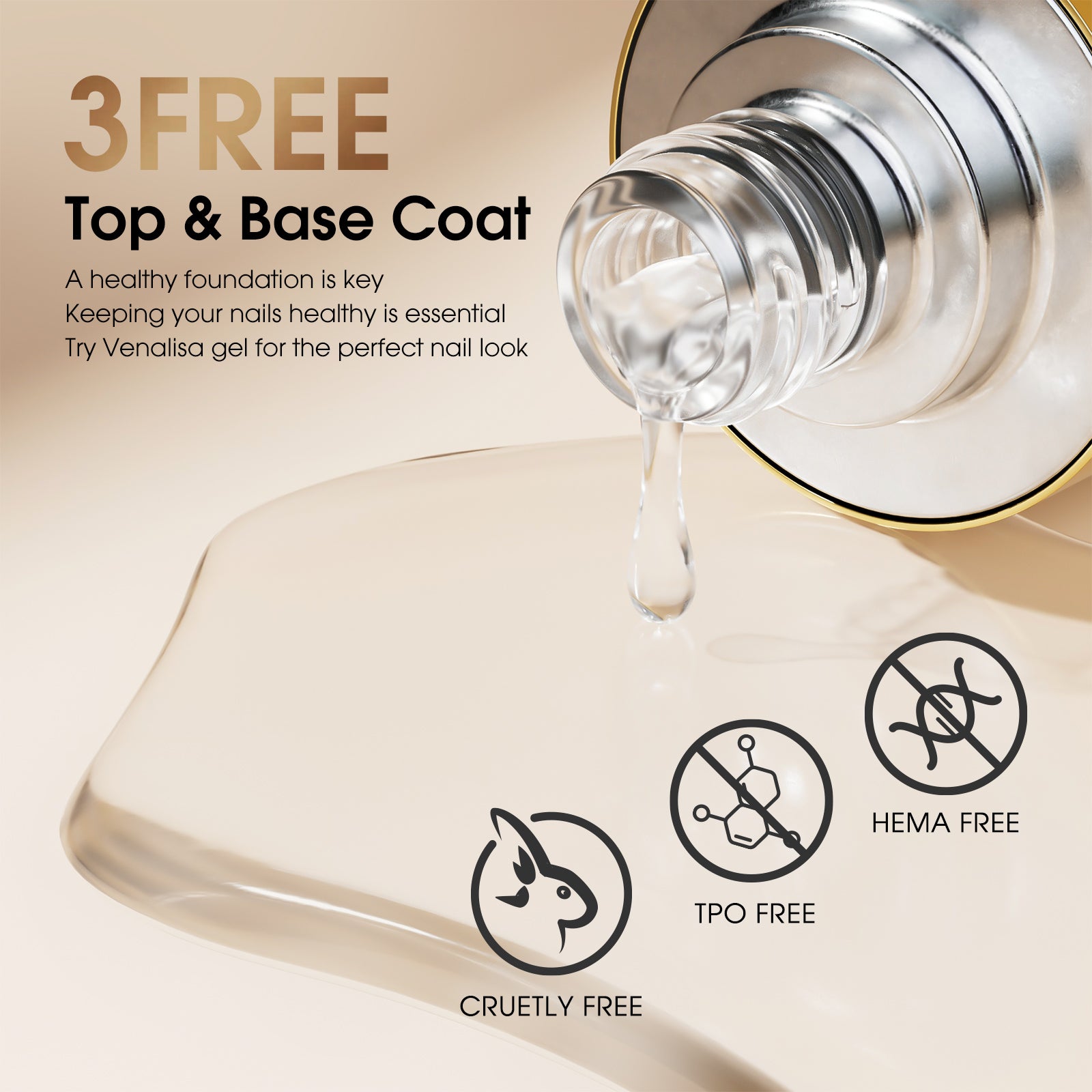10ML Top & Base Coat Set (2Pcs) TPO Free Hema Free