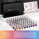 10ML Glitter & Cat Eye Gel 60 Colors Set (With Color Display) TPO Free Hema Free