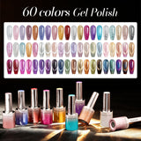 Aurora Cat Eye Glitter Gel Set 60 Colors With Color Display TPO Free Hema Free