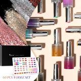 10ML Glitter & Cat Eye Gel 60 Colors Set (With Color Display) TPO Free Hema Free