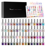 Aurora Cat Eye Glitter Gel Set 60 Colors With Color Display TPO Free Hema Free
