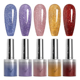 Glitter/ Cat Eye Gel Polish Set TPO Free 5 Colors (10ML)