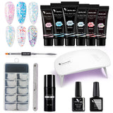 Glitter White Poly Gel All-in-one Manicure Starter Kit