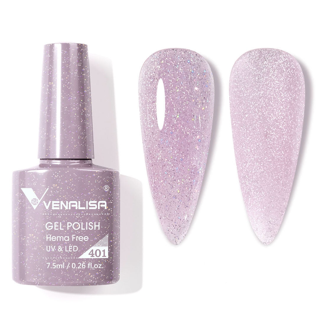 Glitter pink gel nail polish- Venalisa
