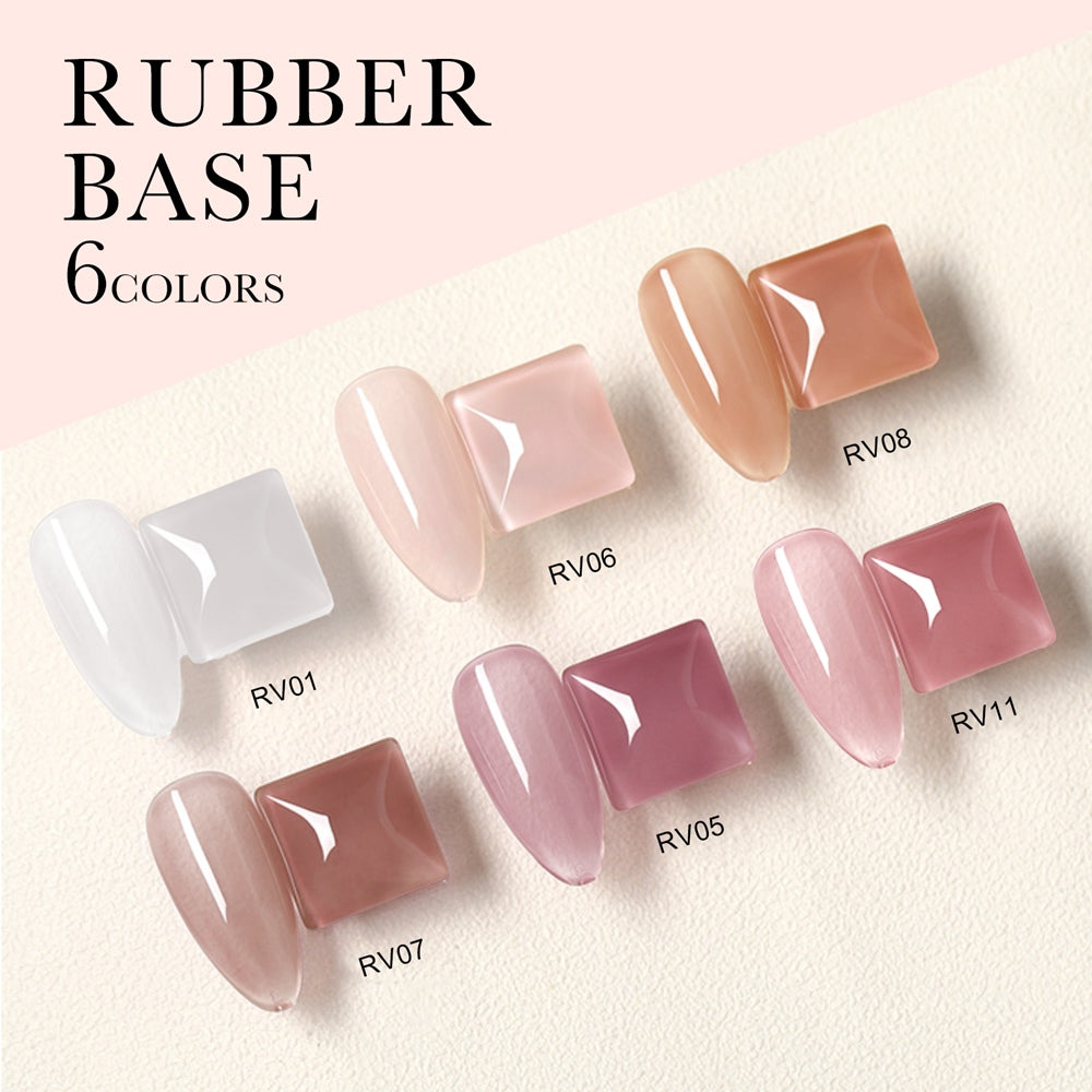 Rubber Base- 6 Colors Gel Polish Set