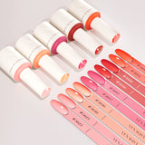 Amber Blaze- Hema Free 5 Colors Gel Polish Set (With Nail Tips)