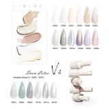 Coffret de vernis gel V4 (22 pièces) avec nuancier, sans TPO ni HEMA.