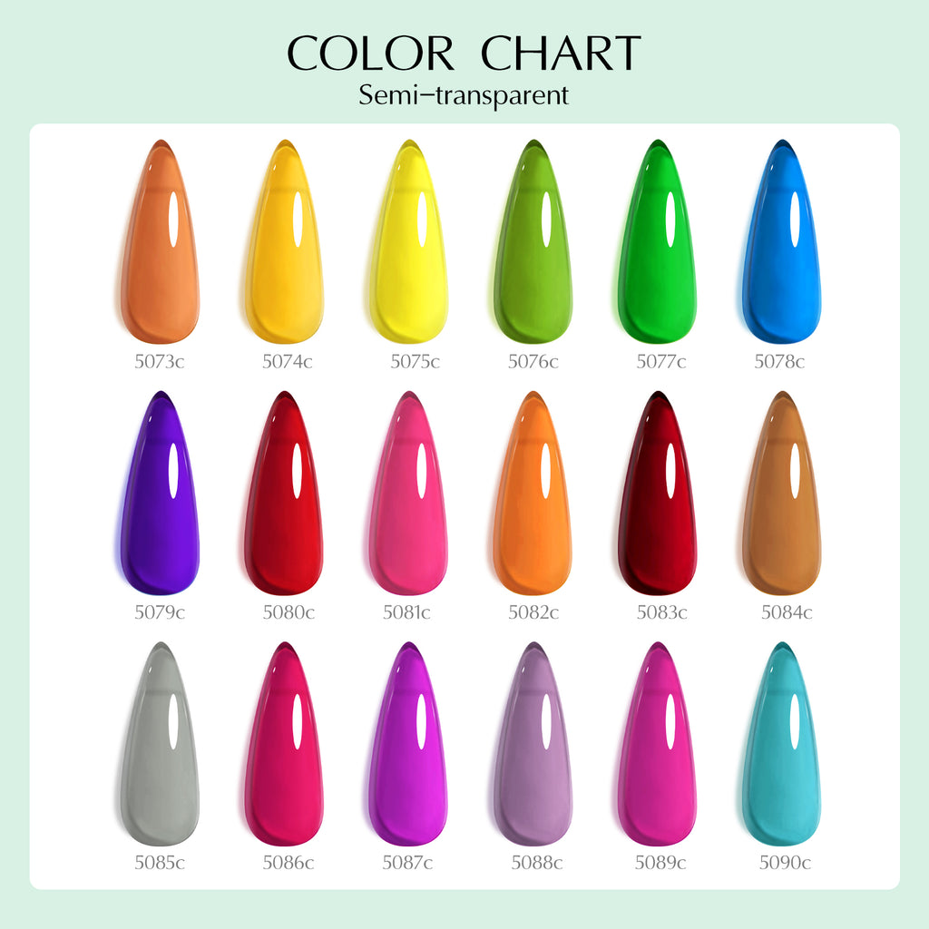 V5 Gel Polish Set 22 Pcs With Color Card (Semi-transparent Color) TPO ...