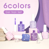 Purple - 6 Colors Gel Polish Set