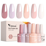 Blushing Petal - Hema Free 6 Colors Gel Polish Set