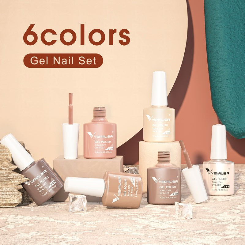 Classic Nude Venalisa 6 Colors Gel Polish Set 7006