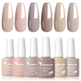 Venalisa 6 Color Gel Polish Set Skin Tones Neutral Colors- 3