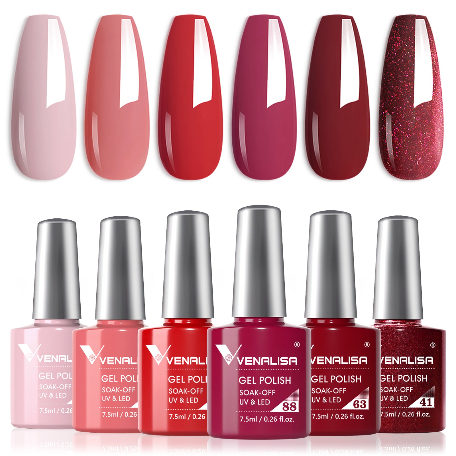 Red & Pink- 6 Colors Gel Polish Set – Venalisa