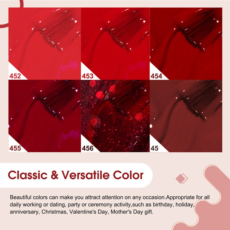 XMAS Red- 6 Colors Gel Polish Set TPO Free Hema Free – Venalisa