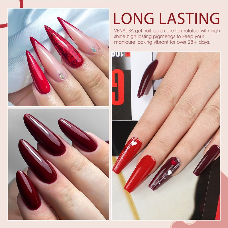 XMAS Red- 6 Colors Gel Polish Set TPO Free Hema Free – Venalisa